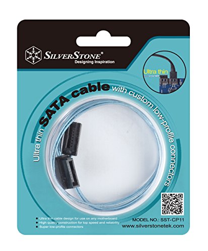 SilverStone SST-CP11 – SATA III 6 Gbps Kabel, ultra-dünn, um 90° abgewinkelte Anschlüsse, 30 cm, blau - 8