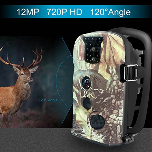 Bestok Cámara de Caza 12MP HD para Vigilancia Visión Nocturna 120 °Gran Angular Impermeable CAM Trail IR Invisible PIR Infrarrojo Sensor de Movimiento hasta 20M