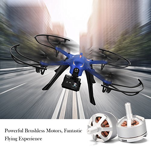 DROCON Brushless Motors Drone, Blue Bugs, 15 minutes Flying Time MJX Bugs 3 Quadcopter Support Gopro HD Camera, 300 m Control Distance (DROCON BLUE BUGS 3)