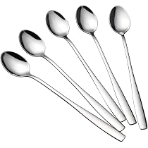 Lot De 8 Cuillères à Expresso En Verre Transparent - Longues Cuillères Pour Café, Dessert, Cocktails (14,2 Cm)