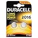 Price comparison product image Duracell DL2016 CR2016 Lithium Coin Cell Batteries, 2 in a pack