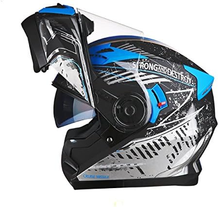 POCFG Motorcycle Electric Car Helmet Men And Women Safety Bluetooth Headset Built-in Flip Winter Full Helmet,7-XL
