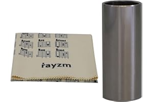 Rayzm Gitarre Slide & Reinigungstuch für Musikinstrument, Bottleneck Gitarre, Gitarre Steel Slide, 6 * 2.1cm (L*ID) Finger Knuckle Gitarrensaitenrutsche