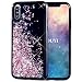 Produktbild iPhone XS Max Hülle Glitzer,KOUYI Luxus Fließen Flüssig Glitzer Mode 3D Bling Cute Dynamisch Schwarz Silikon Weich Flexible TPU Bumper Smartphone Handyhülle Anti-Rutsch Kratzfest Kreativ Shiny Glanz Glitter Sparkle Schutzülle Schale Etui Tasche Cover Beschützer für Apple iPhone XS Max 6.5 Zoll (Roségold)