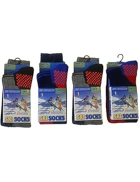 Jungen Thermo hohe Leistung extra gepolsterte Skisocken 4er Pack