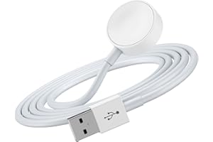 AEN ART Drahtlos Magnetisch Ladegerät für iWatch, Ladekabel für Apple Watch, Uhr Kabel USB Schnellladegerät Tragbare Ladestation Kompatibel mit Apple Watch Series 9/8/7/6/5/Ultra/SE- Weiß