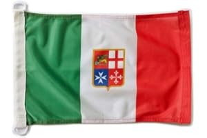 Bandiera Italia mercantile, 45 x 30 cm, Pandiui23, Bandiera, Verde, Bianco, Rosso, 100% Poliestere, Attività Nautiche