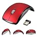 Produktbild Maus Kabellos Faltbar Wireless Mouse 2,4GHz Mini USB Empfänger für PC Laptop (Rot)