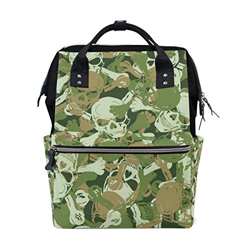 Preisvergleich Produktbild coosun Totenkopf Camouflage Muster Wickeltasche Rucksack, großes Fassungsvermögen muti-function Reise Rucksack