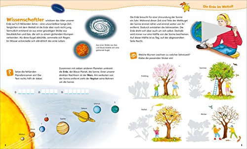 Book's Cover of Mitmach-Heft Unsere Erde: Malen, Stickern, Rätseln. Ideal für Kinder ab 4 Jahren!