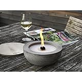 Beske-Betonfeuer mit 'Dauerdocht' | Ø 24cm mit großer Brennkammer | Wiederbefüllbare Gartenfackel | 'Unendliche' Brenndauer durch umweltfreundliches Recycling von Kerzenwachs