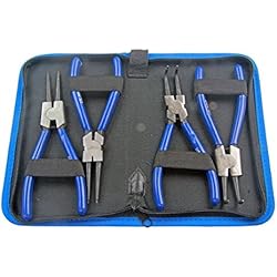 Bergen BER1724 Lot de 4 pinces à circlips livrées dans un étui en toile 18cm