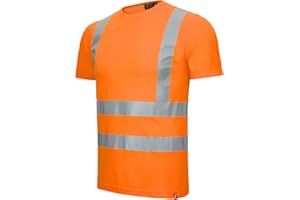 Nitras Motion Tex Viz Warnschutz-Shirt - kurzärmliges T-Shirt in Warnfarbe - mit Reflex-Streifen