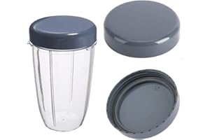 UEIOAVL Pièces de rechange pour centrifugeuses et extracteurs, Lot de 2 couvercles de rechange pour presse-agrumes avec joint en caoutchouc pour Nutribullet 600 W 900 W (gris)