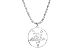 TEAMER Acciaio inossidabile Satanico Leviatano Croce Collana Baphomet Ciondolo Sigillo di Lucifero Pentagramma Pentacolo Collana Satan Goat Chiesa Gioielli