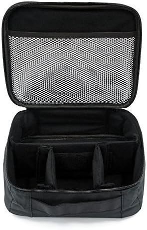 Travel Makeup Cosmetic Train Case,Portable Makeup Cosmetic Bag Organizer,Waterproof Camera Eletronic Storage Bag with Removable Divider-Black