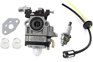 Huri Kit de carburateur et bougie d'allumage et filtre à essence pour moteur de débroussailleuse Alko BC 410/BC 4535/BC 4125