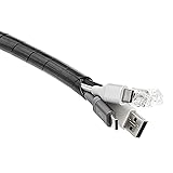 amazon commercial Cable Tidy Spiral Wrap, 2.5 m - Black (2-Pack)