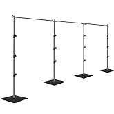 EMART Backdrop Stand with Base 2.6x9M, Adjustable Background System | Steel, Heavy, Birthday, Wedding, Photography, Party, Bi