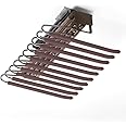 Volo Pull Out Pants Rack -Steel Pull Out Pants Hangers - Clothes Organiser Storage Bar Pants Slide Out Rack Trousers Rack for Wardrobe Organization. Colour: Mocha (Top Mounted Trouser Rack)