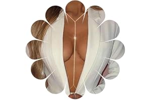 Inateannal Boho Rhinestone Cuerpo Cadena Sujetador Cristal Cadena Collar Oro Cz Cintura Nightclub Cuerpo Cadena Verano Playa Pecho Cadena Joyería Para Mujeres Y Niñas Regalos