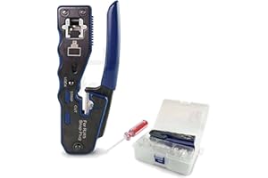 ONIROVIEW Pinza crimpatrice professionale in acciaio per lan ethernet RJ45 con tecnologia passante idonea per plug CAT.5e, CAT.6 e CAT.7