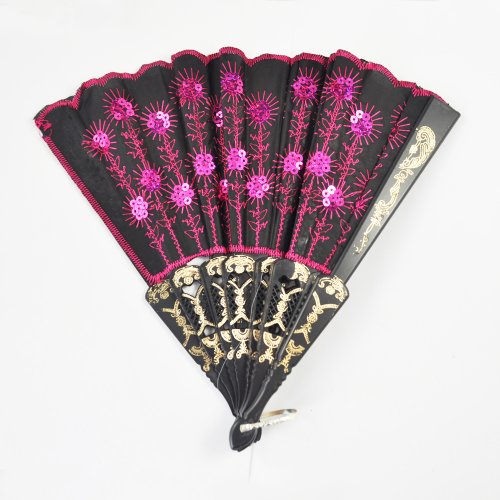 TOOGOO(R) Eventail rose Design de paon Pour femme Belle decoration