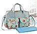 niceEshop(TM) Waterproof Large Diaper Bag Baby Mummy Tote Handbag with Chaning Mat (Flower)