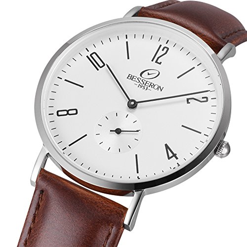 Besseron G15004SBR Herren-Armbanduhr, dnn, Analog, Quarz, Leder, braun Besseron G15004SBR Herren-Armbanduhr, dnn, Analog, Quarz, Leder, braun