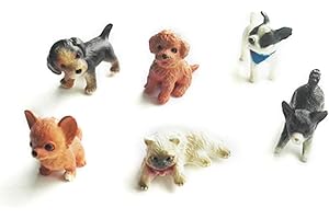 EMMEXX 6pcs 1:12 Cat and Dog Miniature Model Doll House Home Moss Decoration Dollhouse Decoration