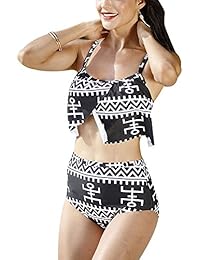 Mujer Impresión Bañador Bikinis Conjuntos Honda Push-up Deporte Traje de Baño Tallas Grandes Ropa de Baño Swimwear dos Piezas Aspicture XXXXXL