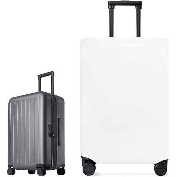 Housse De Protection pour Valise, Taille L, éLastique, pour Valise De 66 à 28 Pouces, Lavable, Taille L, Noire, avec 2 éTiquettes à Bagages pour Bagages, Chariots Et Valises, Noir, Classique