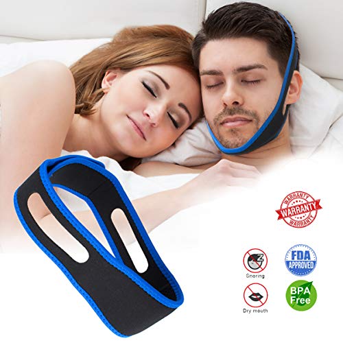 Dispositivos Anti Ronquidos, Correa de Barbilla Anti Ronquidos Reducción Solución de Ronquidos para Roncar Correa de Barbilla Ajustable para Dejar Profesional Ronquido Chin Correa para Mujer Hombre