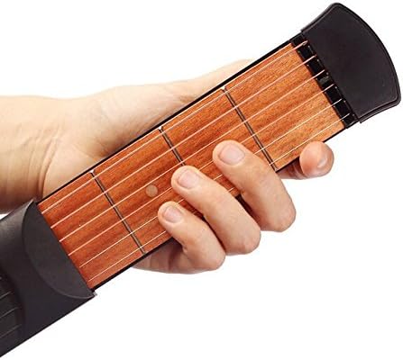Kglobal Portable Wooden Pocket Guitar Practice Tool Gadget Guitar Chord Trainer (4 Fret)