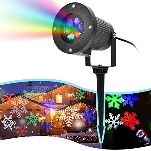 Preisvergleich Produktbild LIGHTOP LED Projektionslampe Landschaftslampe Spotlicht Dekoration Wasserdicht LED Schneeflocke Projektor Gartenleuchte Outdoor Gartenstrahler für Party Garten