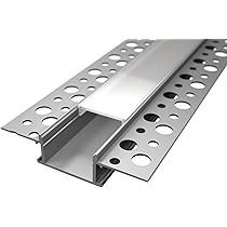 Gipsplaten led-profiel 2 m – aluminium droogbouwprofiel met diffuser voor gelijkmatige lichtverdeling, ideaal als led-kanaal voor strips tot 20 mm – aluminium profiel voor veelzijdige toepassingen