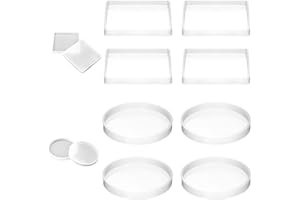 BSGZCM 8 Pcs Coaster Mould for Resin Coaster Moulds Transparent Square Coaster Resin Mould and Round Resin Coaster Coasters, DIY Coasters, Silicone Moulds, Silicone Moulds, Coasters, Round and Square