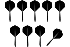 Omlalayi 9 Pezzi Alette Freccette,Aste e Alette per Freccette Integrate,Pinne a Coda di Freccette Portatili,Set di Volo per Freccette in Plastica,Accessori Standard per Freccette,Nero