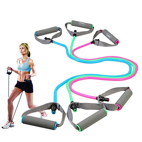 Resistance Fitnessbändern Liveup SPORTS Toning Tube Gymnastikbänder Widerstandsschleife für Yoga, Pilates, Reha-Sport Physio-Gymnastik – Für Männer & Frauen – Hergestellt aus Natürlichem Latex- LS3201 - 7
