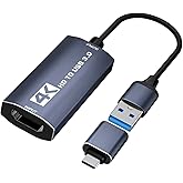 Balabaxer 4K Audio Video Capture Card,4K HDMI to USB C 3.0, Full HD 60fps 1080P for Game Recording, Live Streaming Broadcasti