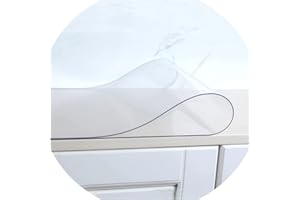SSFMSF JXFS Protector De Mesa Material Impermeable Transparente,Protector PVC para Mesas Cocina,Impermeable Resistente Al Desgaste Resistente Al Calor,Apto para Cocina JardíN