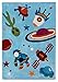 Produktbild andiamo Kinderteppich Aerospace, Spielteppich für das Kinderzimmer, 120 x 170 cm in hellblau