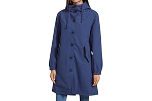 YFFUSHI Femme Veste Imperméable Coupe-vent d'Extérieur Léger et Respirant Veste de Pluie à Capuche Trench-coat Mi-long