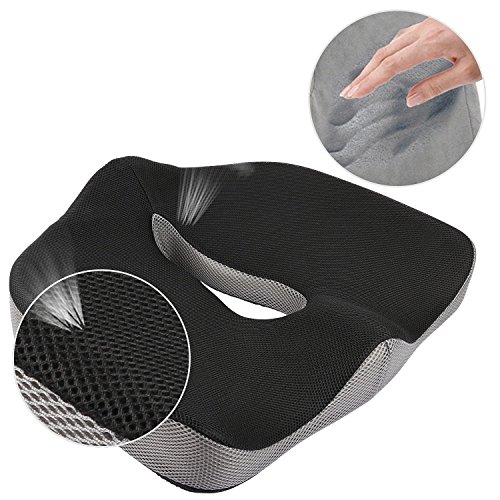 Coussin du siège en mousse à mémoire/Coussin pour siège de voiture/Coussin d’assise épousant la forme du bassin/Coussin pour soulager la sciatique/Coussin pour soulager le coccyx/Coussin orthopédique pour soulager les hémorroïdes et les douleurs lombaires