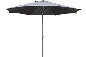 Pure Home & Garden XXL Kurbelschirm Sunny rund 400 cm anthrazit, mit UV-Schutz 40 Plus und abnehmbarem Bezug