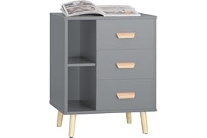 ‎SOBUY SoBuy FBT95-HG Szafka nocna stolik szafka na drukarkę stolik pomocniczy Półka Loftowa stolik pod telefon Szary