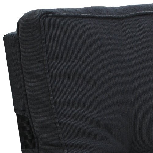 KMH®, Polyrattan Liegestuhl „Bob“ inklusive Auflage! (schwarzes Polyrattan – anthrazitfarbene Auflage) (#106058) - 3