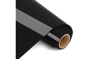 Prime Vinyl Heat Transfer Vinyl 12" x 4ft Iron On Vinyl for T-Shirts, Black HTV for Silhouette Cameo, Cricut Maker, Heat Press Vinyl for Clothes, Hats, Pants, Other Fabrics