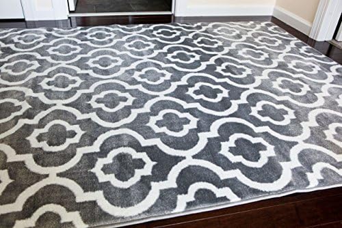 Persian-Rugs Moroccan Trellis Area Rug Carpet, 5 x 7-Feet, Gray by Persian-Rugs