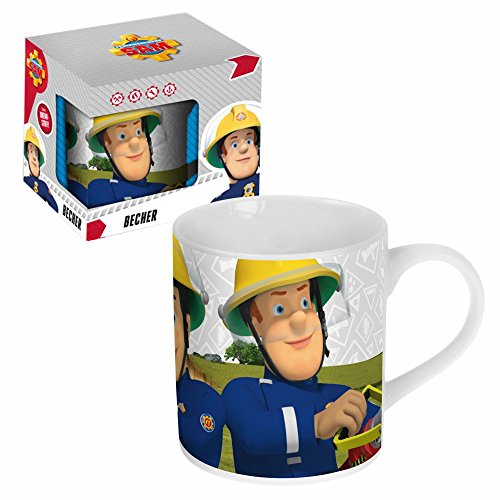 POS Handels GmbH Porzellan Tasse | Feuerwehrmann Sam | 200 ml | Henkel-Becher in Geschenkbox